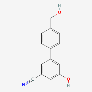 molecular formula C14H11NO2 B6375727 3-Cyano-5-(4-hydroxymethylphenyl)phenol, 95% CAS No. 1261982-79-9