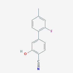 molecular formula C14H10FNO B6375742 2-Cyano-5-(2-fluoro-4-methylphenyl)phenol, 95% CAS No. 1261985-51-6