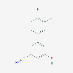 molecular formula C14H10FNO B6375792 3-Cyano-5-(4-fluoro-3-methylphenyl)phenol, 95% CAS No. 1261897-98-6
