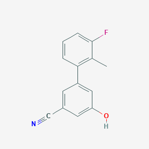 molecular formula C14H10FNO B6375797 3-Cyano-5-(3-fluoro-2-methylphenyl)phenol, 95% CAS No. 1261949-69-2