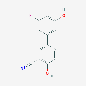 molecular formula C13H8FNO2 B6375830 2-Cyano-4-(3-fluoro-5-hydroxyphenyl)phenol, 95% CAS No. 1261967-47-8
