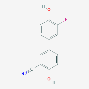 molecular formula C13H8FNO2 B6375832 2-Cyano-4-(3-fluoro-4-hydroxyphenyl)phenol, 95% CAS No. 1261963-63-6