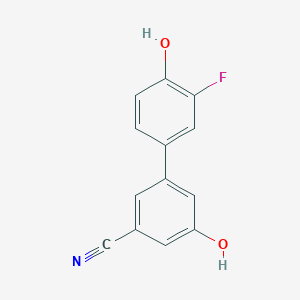 molecular formula C13H8FNO2 B6375835 3-Cyano-5-(3-fluoro-4-hydroxyphenyl)phenol, 95% CAS No. 1261918-99-3