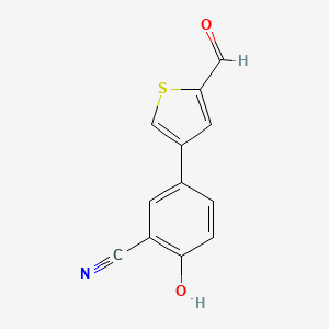 molecular formula C12H7NO2S B6375856 4-(2-Formylthiophen-4-yl)-2-cyanophenol, 95% CAS No. 1261897-99-7