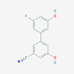 molecular formula C13H8FNO2 B6375889 3-Cyano-5-(3-fluoro-5-hydroxyphenyl)phenol, 95% CAS No. 1261974-42-8