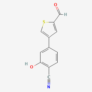 molecular formula C12H7NO2S B6375895 5-(2-Formylthiophen-4-yl)-2-cyanophenol, 95% CAS No. 1261953-38-1