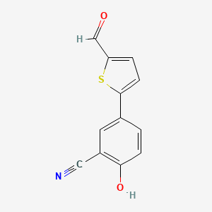 molecular formula C12H7NO2S B6375916 4-(5-Formylthiophen-2-yl)-2-cyanophenol, 95% CAS No. 1261949-81-8