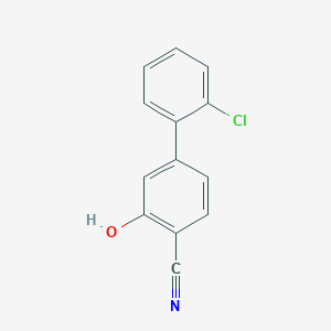 molecular formula C13H8ClNO B6375917 5-(2-Chlorophenyl)-2-cyanophenol, 95% CAS No. 1261982-87-9