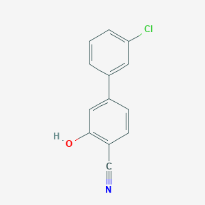 molecular formula C13H8ClNO B6375925 5-(3-Chlorophenyl)-2-cyanophenol, 95% CAS No. 1261941-74-5