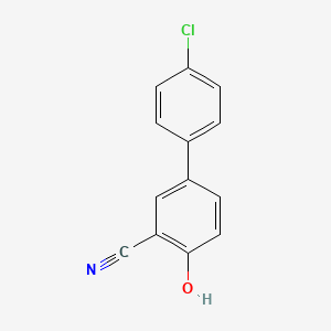 molecular formula C13H8ClNO B6375926 4-(4-Chlorophenyl)-2-cyanophenol, 95% CAS No. 1261982-99-3
