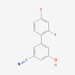 molecular formula C13H7F2NO B6375941 3-Cyano-5-(2,4-difluorophenyl)phenol, 95% CAS No. 1261998-54-2