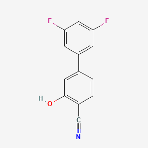 molecular formula C13H7F2NO B6375975 2-Cyano-5-(3,5-difluorophenyl)phenol, 95% CAS No. 1261911-55-0