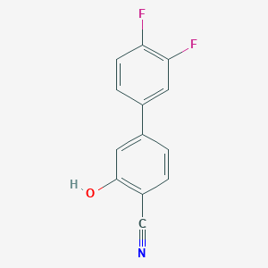 molecular formula C13H7F2NO B6375979 2-Cyano-5-(3,4-difluorophenyl)phenol, 95% CAS No. 1261953-58-5