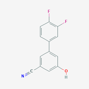 molecular formula C13H7F2NO B6375985 3-Cyano-5-(3,4-difluorophenyl)phenol, 95% CAS No. 1261924-12-2