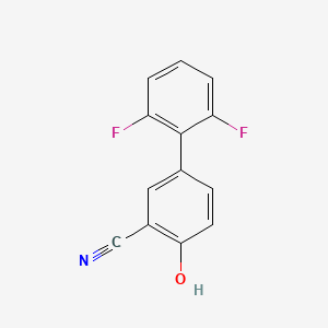 molecular formula C13H7F2NO B6375992 2-Cyano-4-(2,6-difluorophenyl)phenol, 95% CAS No. 1261889-21-7