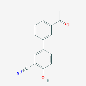 molecular formula C15H11NO2 B6375997 4-(3-Acetylphenyl)-2-cyanophenol, 95% CAS No. 1261941-77-8