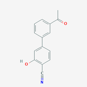 molecular formula C15H11NO2 B6376013 5-(3-Acetylphenyl)-2-cyanophenol, 95% CAS No. 1261974-50-8