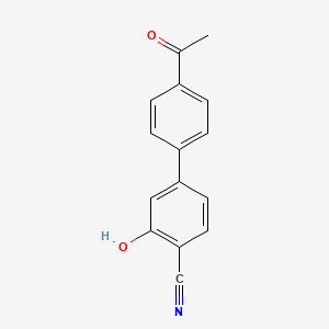 molecular formula C15H11NO2 B6376039 5-(4-Acetylphenyl)-2-cyanophenol, 95% CAS No. 1261983-17-8