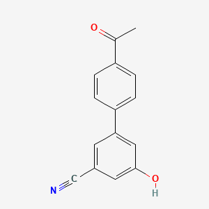 molecular formula C15H11NO2 B6376049 5-(4-Acetylphenyl)-3-cyanophenol, 95% CAS No. 1261983-25-8