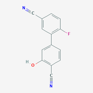 molecular formula C14H7FN2O B6376050 2-Cyano-5-(5-cyano-2-fluorophenyl)phenol, 95% CAS No. 1261924-43-9
