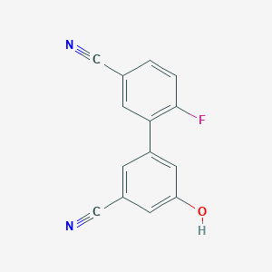molecular formula C14H7FN2O B6376056 3-Cyano-5-(5-cyano-2-fluorophenyl)phenol, 95% CAS No. 1261931-93-4