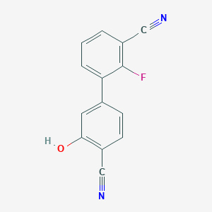 molecular formula C14H7FN2O B6376061 2-Cyano-5-(3-cyano-2-fluorophenyl)phenol, 95% CAS No. 1261932-03-9