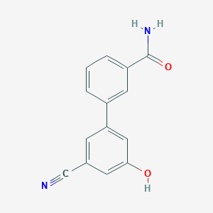 molecular formula C14H10N2O2 B6376091 5-(3-Aminocarbonylphenyl)-3-cyanophenol, 95% CAS No. 1261963-75-0