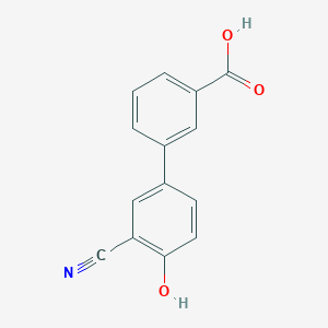 molecular formula C14H9NO3 B6376095 4-(3-Carboxyphenyl)-2-cyanophenol, 95% CAS No. 1261967-69-4