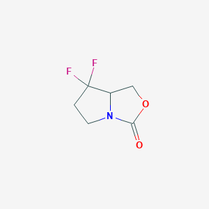 molecular formula C6H7F2NO2 B063761 7,7-Difluorotetrahydro-1H-Pyrrolo[1,2-c][1,3]Oxazol-3-One CAS No. 173315-17-8