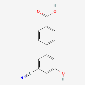 molecular formula C14H9NO3 B6376111 5-(4-Carboxyphenyl)-3-cyanophenol, 95% CAS No. 1261924-57-5