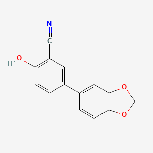 molecular formula C14H9NO3 B6376115 2-Cyano-4-(3,4-methylenedioxyphenyl)phenol, 95% CAS No. 1261941-83-6
