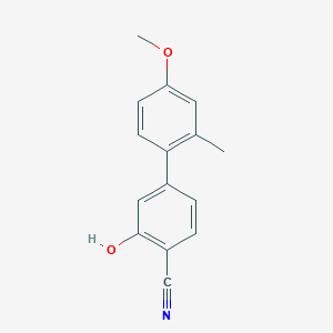 molecular formula C15H13NO2 B6376131 2-Cyano-5-(4-methoxy-2-methylphenyl)phenol, 95% CAS No. 1261941-89-2