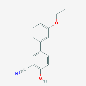 molecular formula C15H13NO2 B6376135 4-(3-Ethoxyphenyl)-2-cyanophenol, 95% CAS No. 1261941-94-9