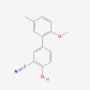 molecular formula C15H13NO2 B6376142 2-Cyano-4-(2-methoxy-5-methylphenyl)phenol, 95% CAS No. 1261919-09-8