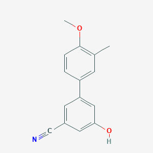 molecular formula C15H13NO2 B6376144 3-Cyano-5-(4-methoxy-3-methylphenyl)phenol, 95% CAS No. 1261894-75-0