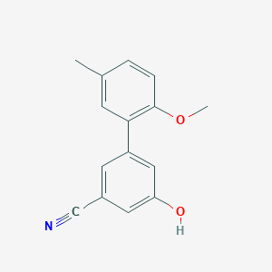 molecular formula C15H13NO2 B6376153 3-Cyano-5-(2-methoxy-5-methylphenyl)phenol, 95% CAS No. 1261924-71-3