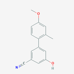 molecular formula C15H13NO2 B6376157 3-Cyano-5-(4-methoxy-2-methylphenyl)phenol, 95% CAS No. 1261967-84-3