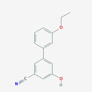 molecular formula C15H13NO2 B6376160 5-(3-Ethoxyphenyl)-3-cyanophenol, 95% CAS No. 1261985-70-9