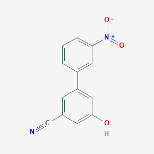 molecular formula C13H8N2O3 B6376181 3-Cyano-5-(3-nitrophenyl)phenol, 95% CAS No. 1261968-08-4