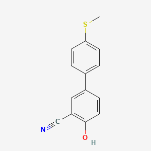 molecular formula C14H11NOS B6376188 2-Cyano-4-(4-methylthiophenyl)phenol, 95% CAS No. 1261968-18-6