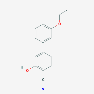 molecular formula C15H13NO2 B6376195 5-(3-Ethoxyphenyl)-2-cyanophenol, 95% CAS No. 1261967-96-7
