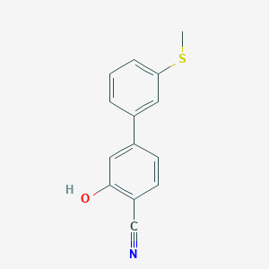 molecular formula C14H11NOS B6376199 2-Cyano-5-(3-methylthiophenyl)phenol, 95% CAS No. 1261974-86-0