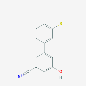 molecular formula C14H11NOS B6376204 3-Cyano-5-(3-methylthiophenyl)phenol, 95% CAS No. 1261941-96-1