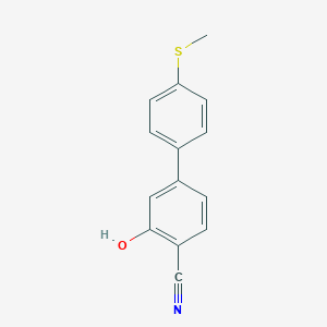 molecular formula C14H11NOS B6376210 2-Cyano-5-(4-methylthiophenyl)phenol, 95% CAS No. 1261983-38-3