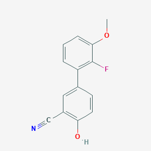 molecular formula C14H10FNO2 B6376218 2-Cyano-4-(2-fluoro-3-methoxyphenyl)phenol, 95% CAS No. 1261941-98-3