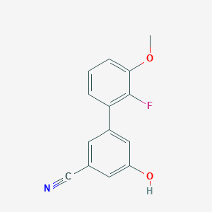 molecular formula C14H10FNO2 B6376234 3-Cyano-5-(2-fluoro-3-methoxyphenyl)phenol, 95% CAS No. 1261974-96-2