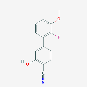 molecular formula C14H10FNO2 B6376242 2-Cyano-5-(2-fluoro-3-methoxyphenyl)phenol, 95% CAS No. 1261919-11-2