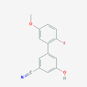 molecular formula C14H10FNO2 B6376252 3-Cyano-5-(2-fluoro-5-methoxyphenyl)phenol, 95% CAS No. 1261968-33-5