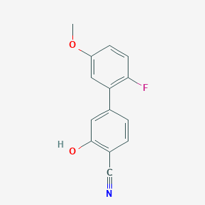 molecular formula C14H10FNO2 B6376254 2-Cyano-5-(2-fluoro-5-methoxyphenyl)phenol, 95% CAS No. 1261891-53-5