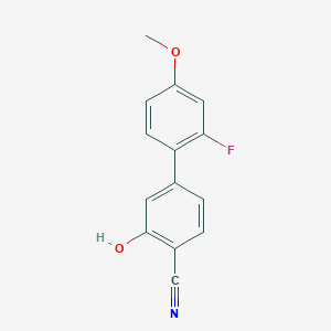 molecular formula C14H10FNO2 B6376255 2-Cyano-5-(2-fluoro-4-methoxyphenyl)phenol, 95% CAS No. 1261975-16-9